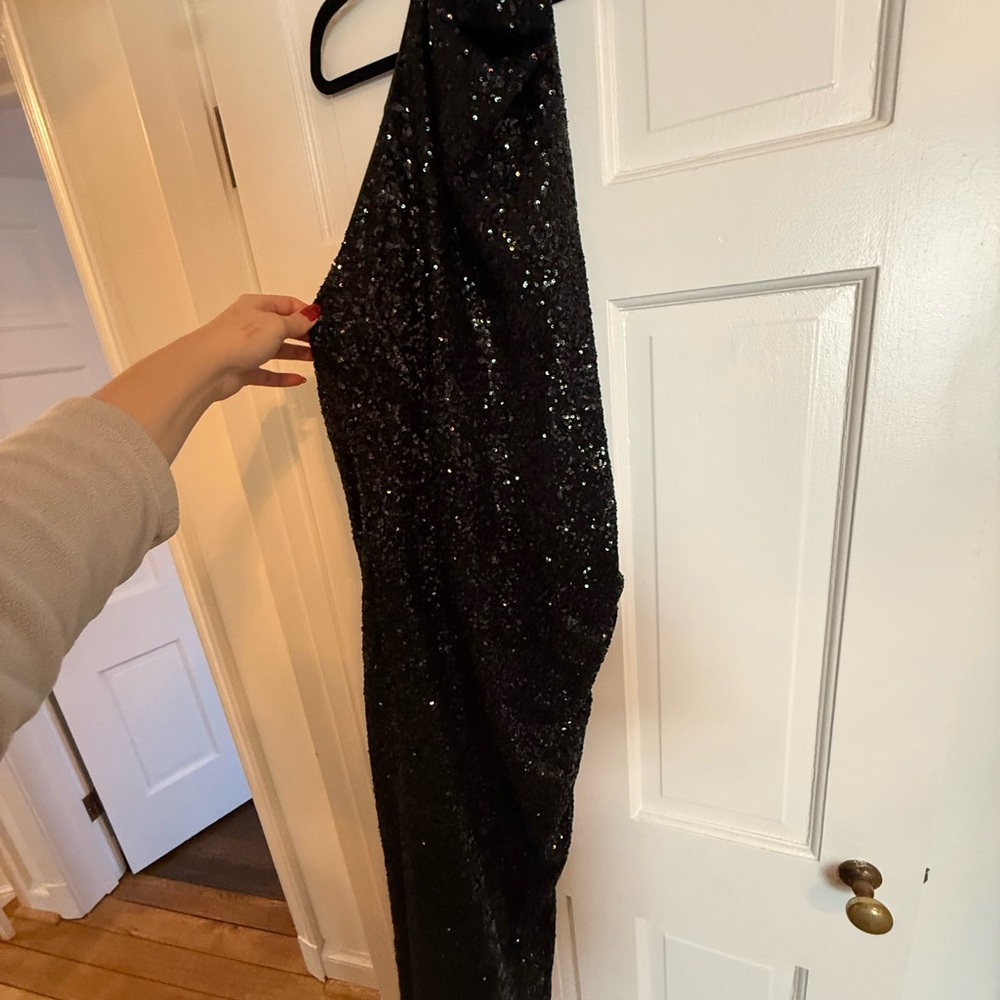 Amanda Uprichard x Revolve black samba Sequin Dress